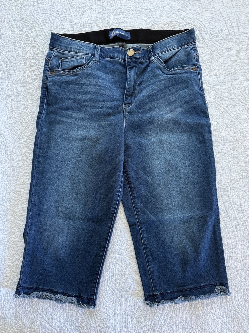 Democracy Absolution Jeans Women’s 12 Skimmer Raw Hem Stretch Denim EUC